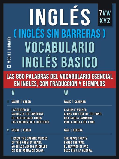 Title details for Inglés (Inglés Sin Barreras) Vocabulario Inglés Basico--8--VWXYZ by Mobile Library - Wait list